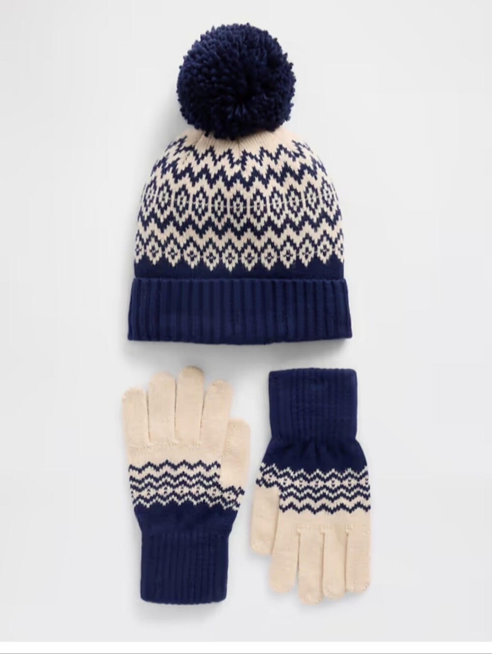 NWT Gap Kids Kids CashSoft Fair Isle Hat & Gloves Set Size L/XL